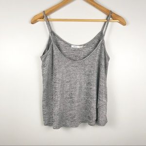 ☀️ Kimchi Blue | Silver Cropped Tank Top